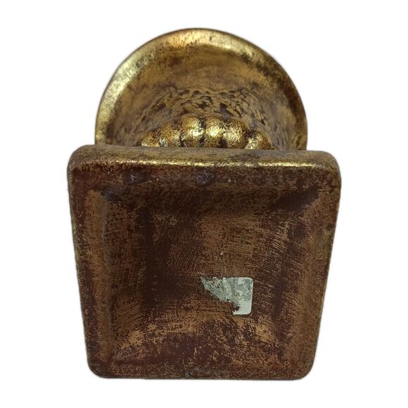 Gold Urn Planter Ceramic Baroque Vine With Leaves Hollywood Regency - Picture 4 of 13